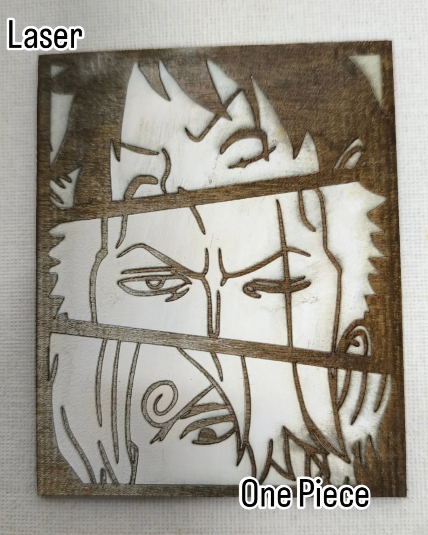 Peça LaserCrafts: One Piece - O Trio — Técnica One Piece, Anime, Luffy, Zoro, Sanji, Unique, Engraving, Laser, Manga, Anime, Leiria, Arte, Anime, Otakus, Fan Art