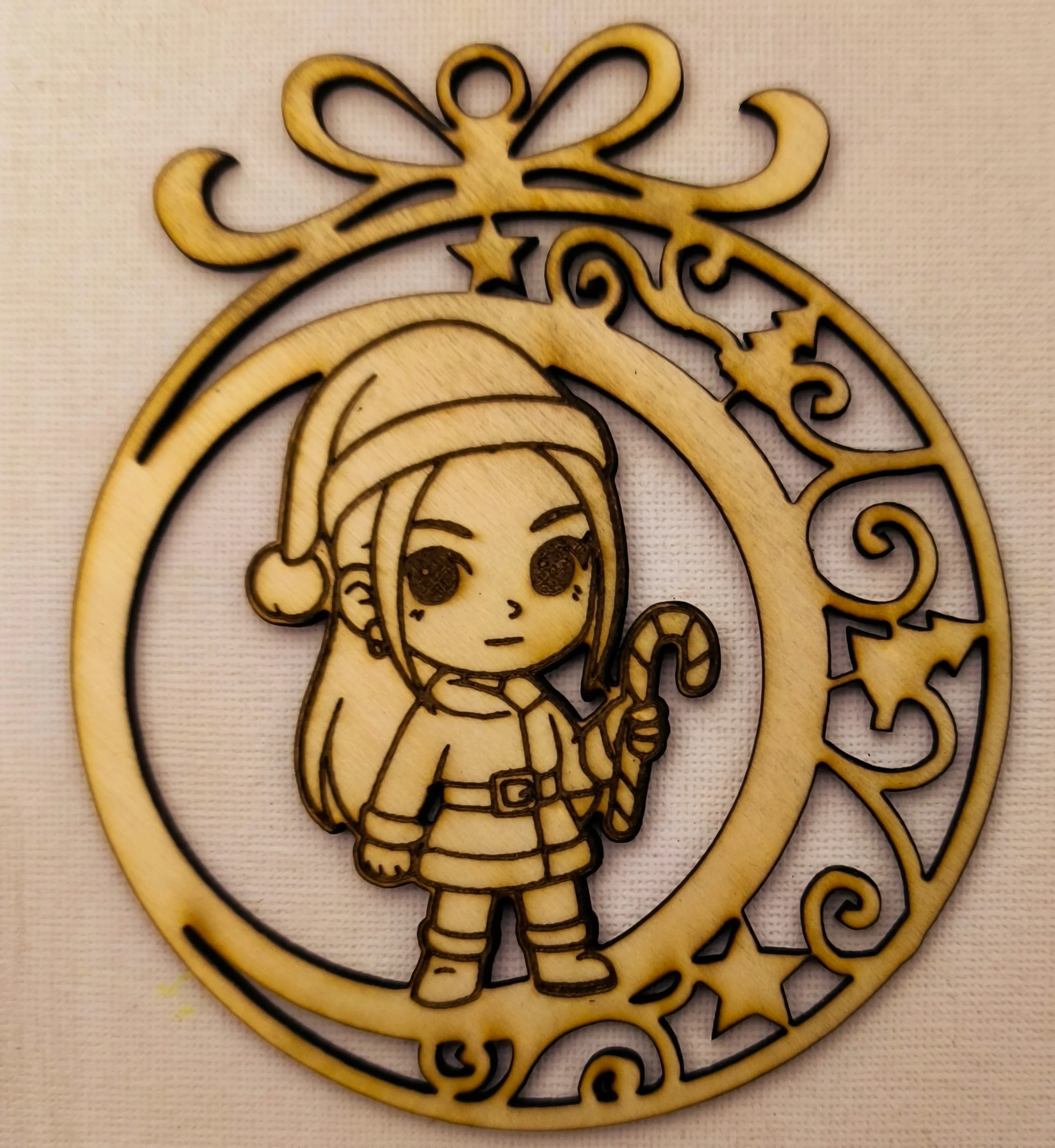 Peça LaserCrafts: A Lua e os Elfos — Técnica Natal, Christmas, Decorations, Decoração, Arvore de Natal, Leiria, Portugal